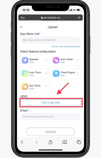 Click to get UDID