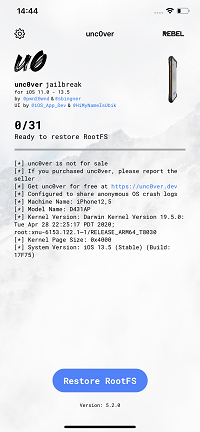 2--Tap-Restore-RootFS--button