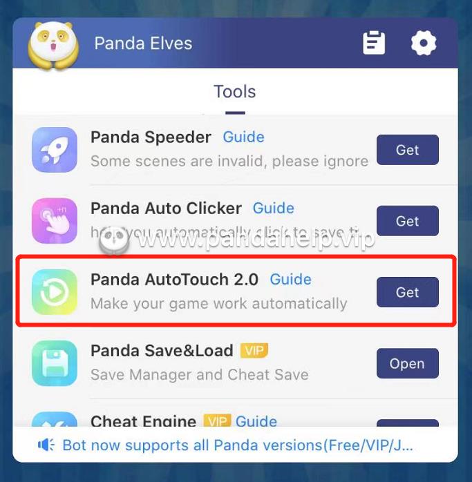 auto touch on panda center