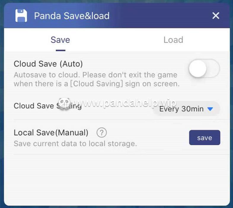 save and load setting page